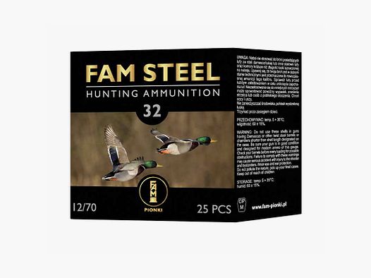 Amunicja FAM kal. 12/70 STEEL Plus 32g 3 - 3,56mm - stalowa