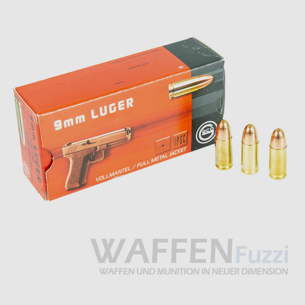 Geco 9mm Luger FMJ 8,0g 50 disparos