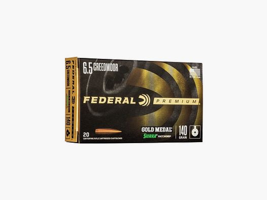 Federal 6,5 Creedmoor Golden Medal Sierra MatchKing Munition, 9,1 g