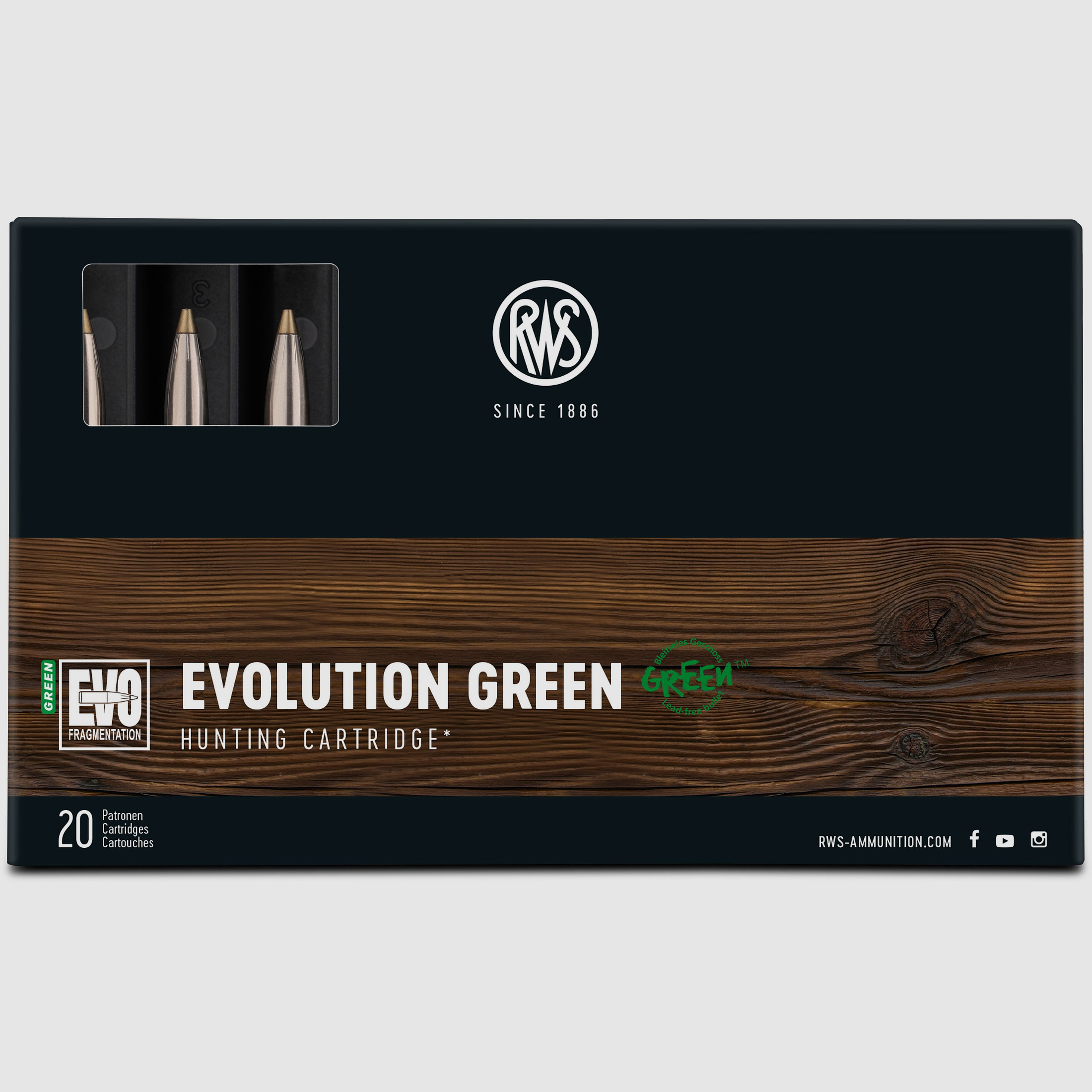 RWS 6,5x57R EVO Green 6,0g Bleifreie Büchsenpatronen