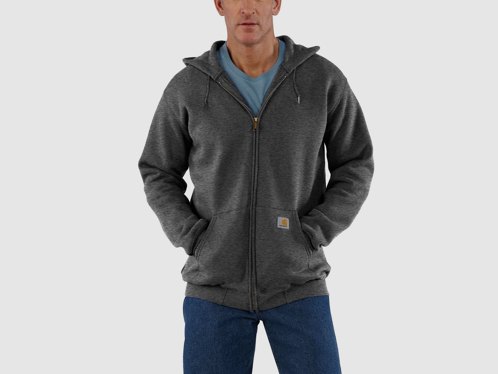 Carhartt Zip Up Hoodie Men's Carbon Heather L