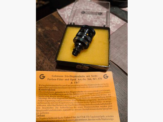 Gehmann Iris-Diopterscheibe mit Sechs-Farben-Filter und Optik