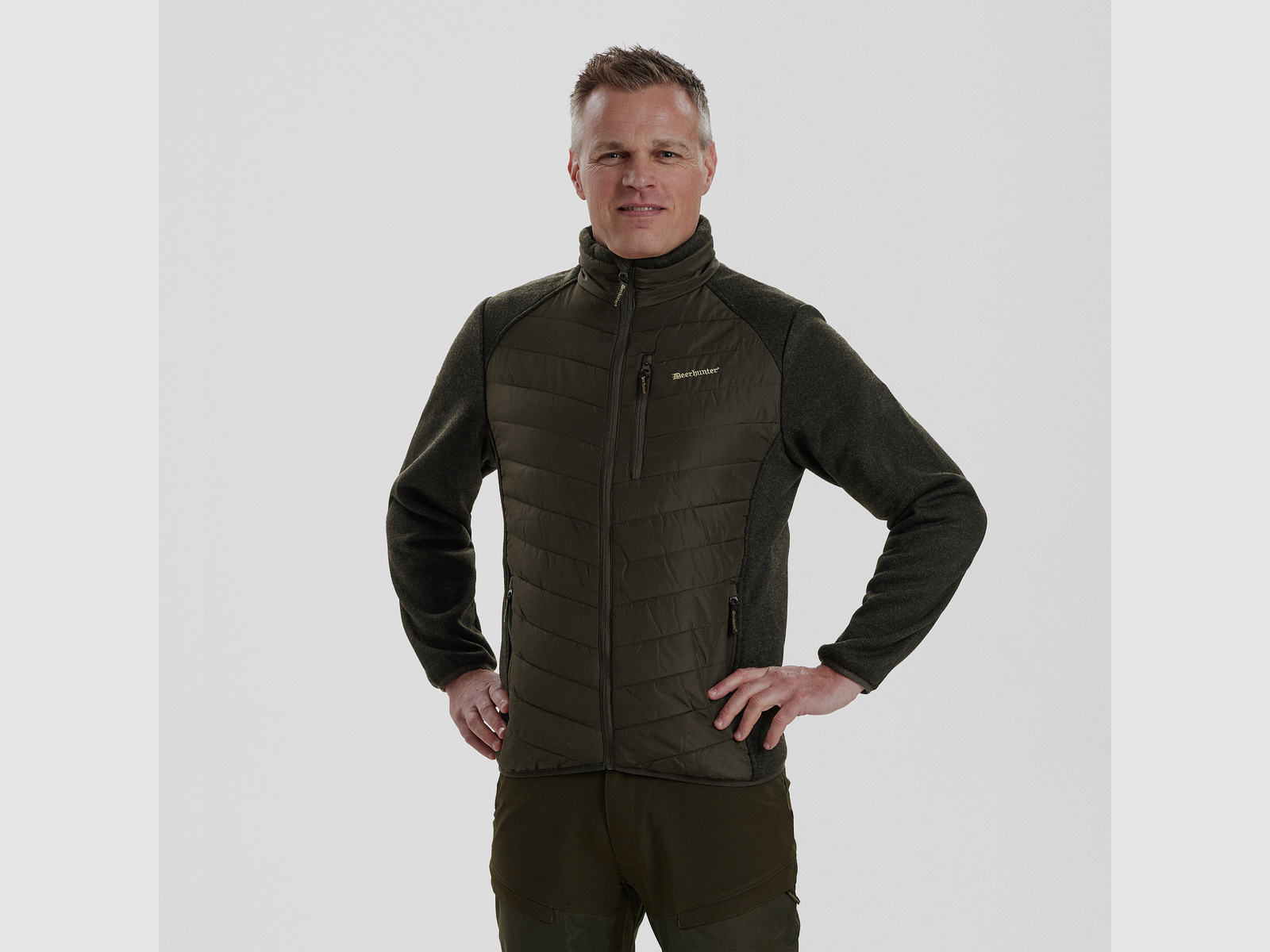 Moor Wattierte Jacke mit Strick - Timber – Größe: XL
