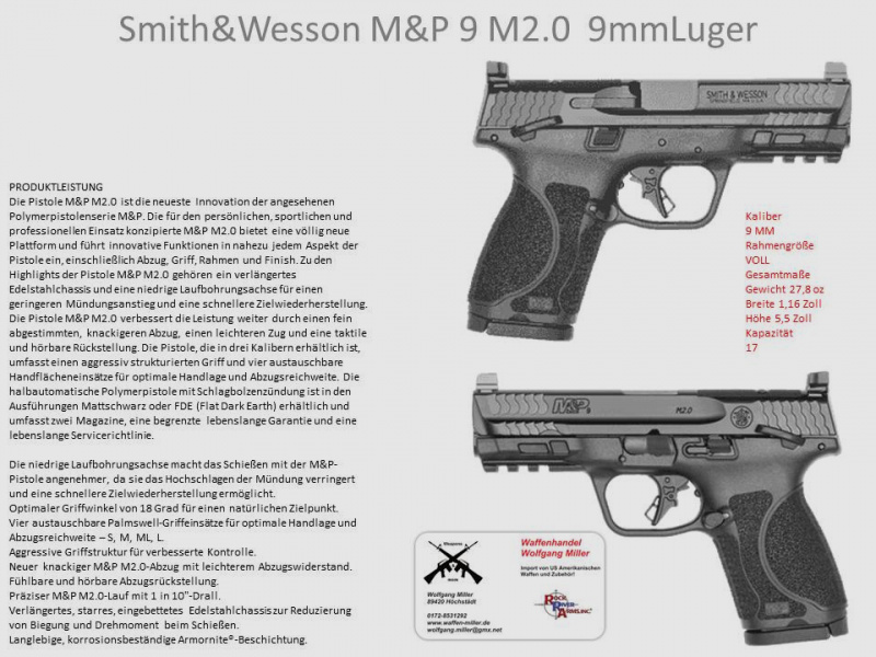 Smith & Wesson M&P 9 M2.0 9mm Luger Neu!!