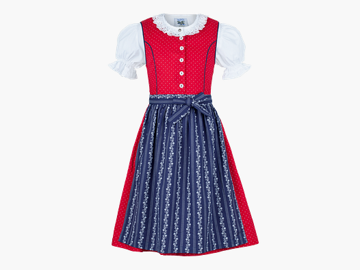 Dirndl per Bambini "I Tradizionali" in Rosso/Blu Scuro