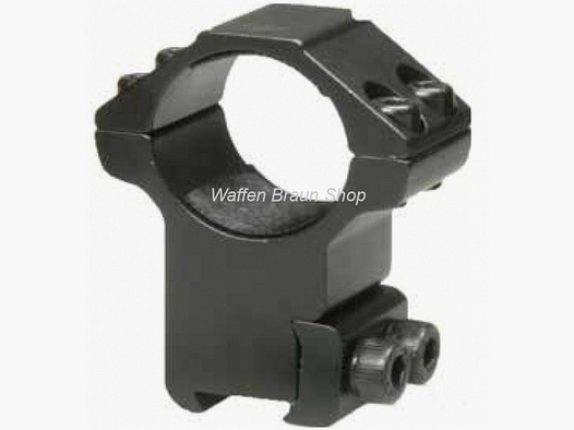 Bauer Ringmontage für 11mm Prismenschiene, Schwarz matt, 1", Hoch