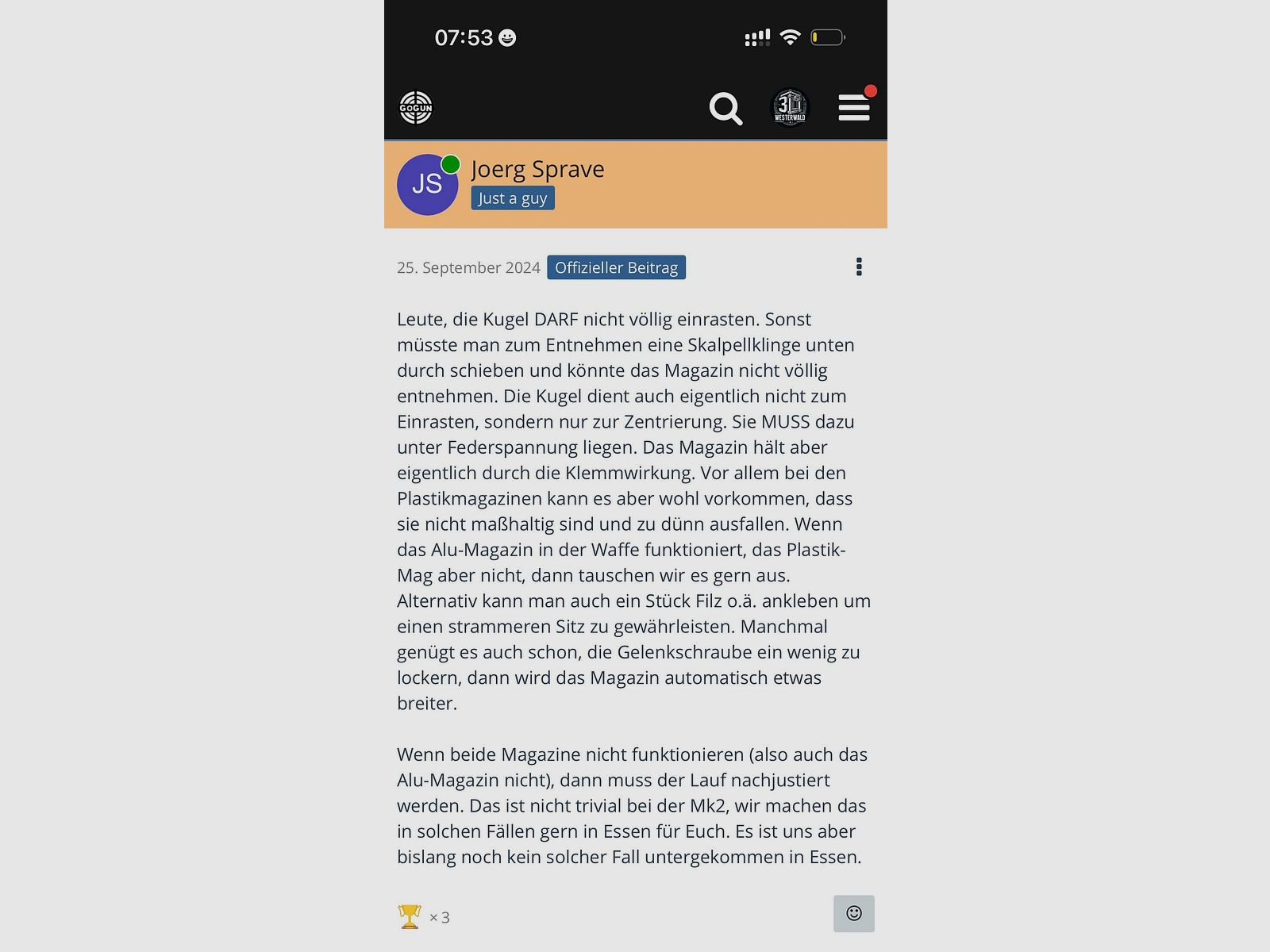 3x Moosgummistreifen zum Entstören der AEA Magazine