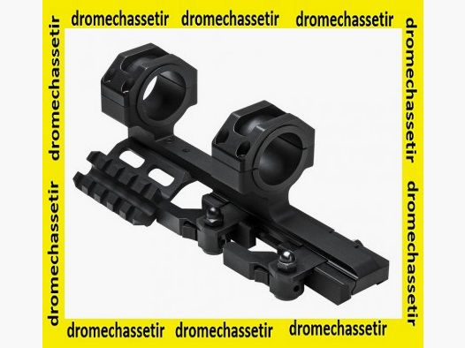 30mm Durchmesser seitlich versetzte Optikmontage mit 45° Winkel, Doppelklemm-System mit Hebel, schwarz