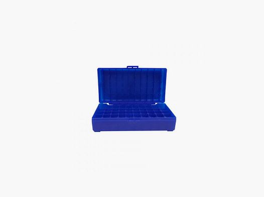 Blauwe opbergdoos voor 50 patronen .45 ACP