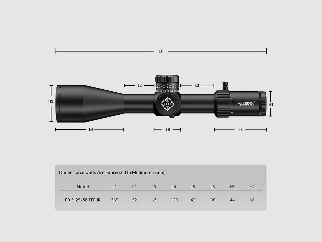 Marcool Stalker ED 5-25×56 FFP IR richtkijker + 34mm montage, afbeelding 4 van 13