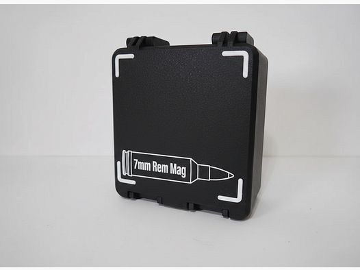 Filamelt ammunition box / 7mm Remington Magnum / 'folding / latch cover' / cartridge box, ammo box
