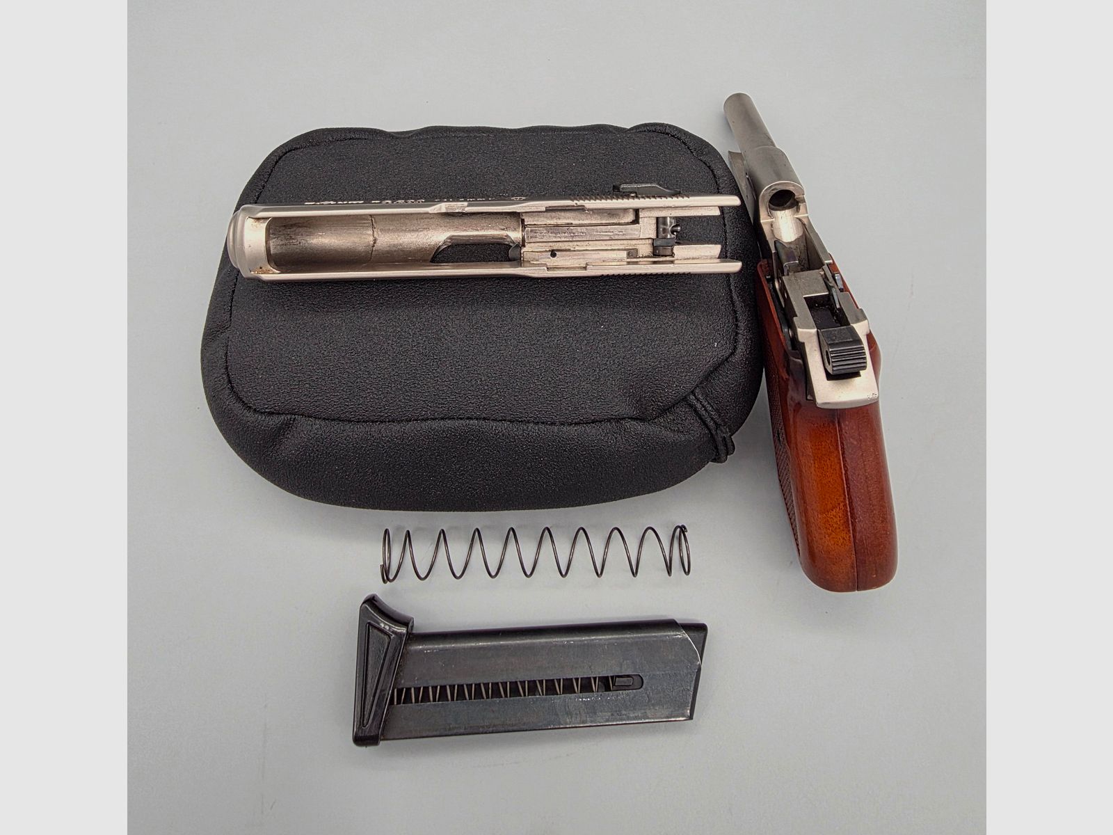 Röhm RG800 PPK Klone PTB 414 Velours Nickel Holzgriff de l'année 1993 Calibre 8mm K Schreckschuss SRS RG 800
