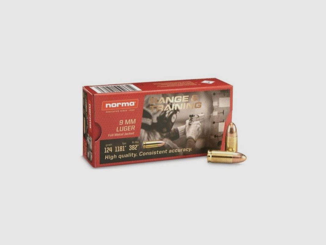 NORMA RANGE TRAINGING Munition Kal. 9mm 124 gr, Bild 1 von 3