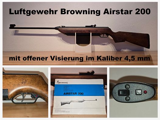 Luftgewehr Browning Airstar 200 mit offener Visierung im Kaliber 4,5 mm ( Starrlauf / Federdruck mit elektrischem Spannvorgang )