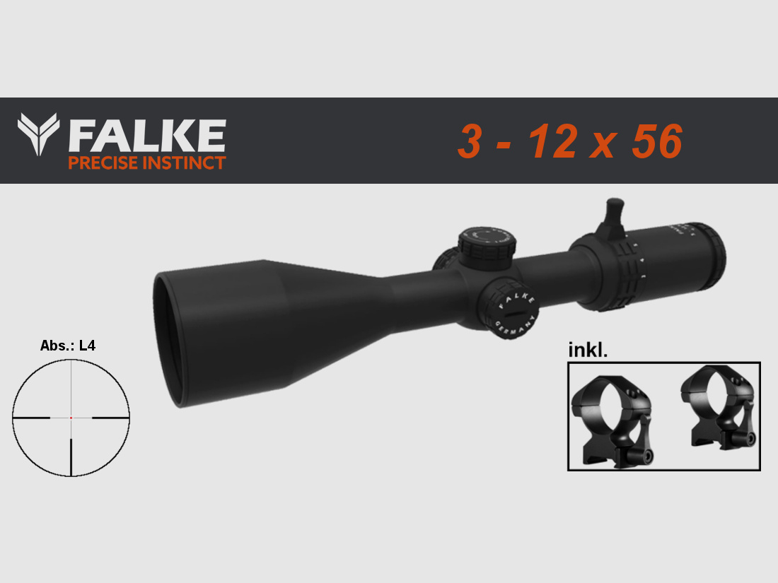 Bergara B14 B&H Prohunter LINKS Lochschaft mit Falke 3-12x56 fertig montiert / Optional: Brenner Schalldämpfer