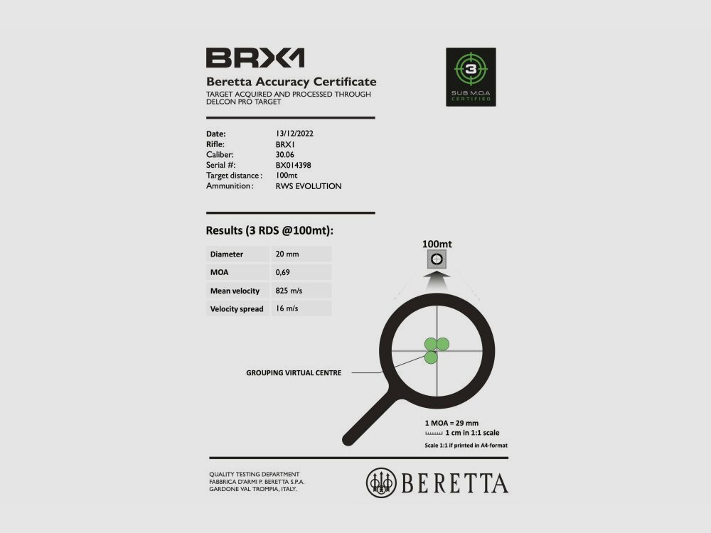 Beretta BRX1 Synthetic Black .30-06 LL 51 cm Geradezugrepetierbüchse M14x1 .30-06Spring