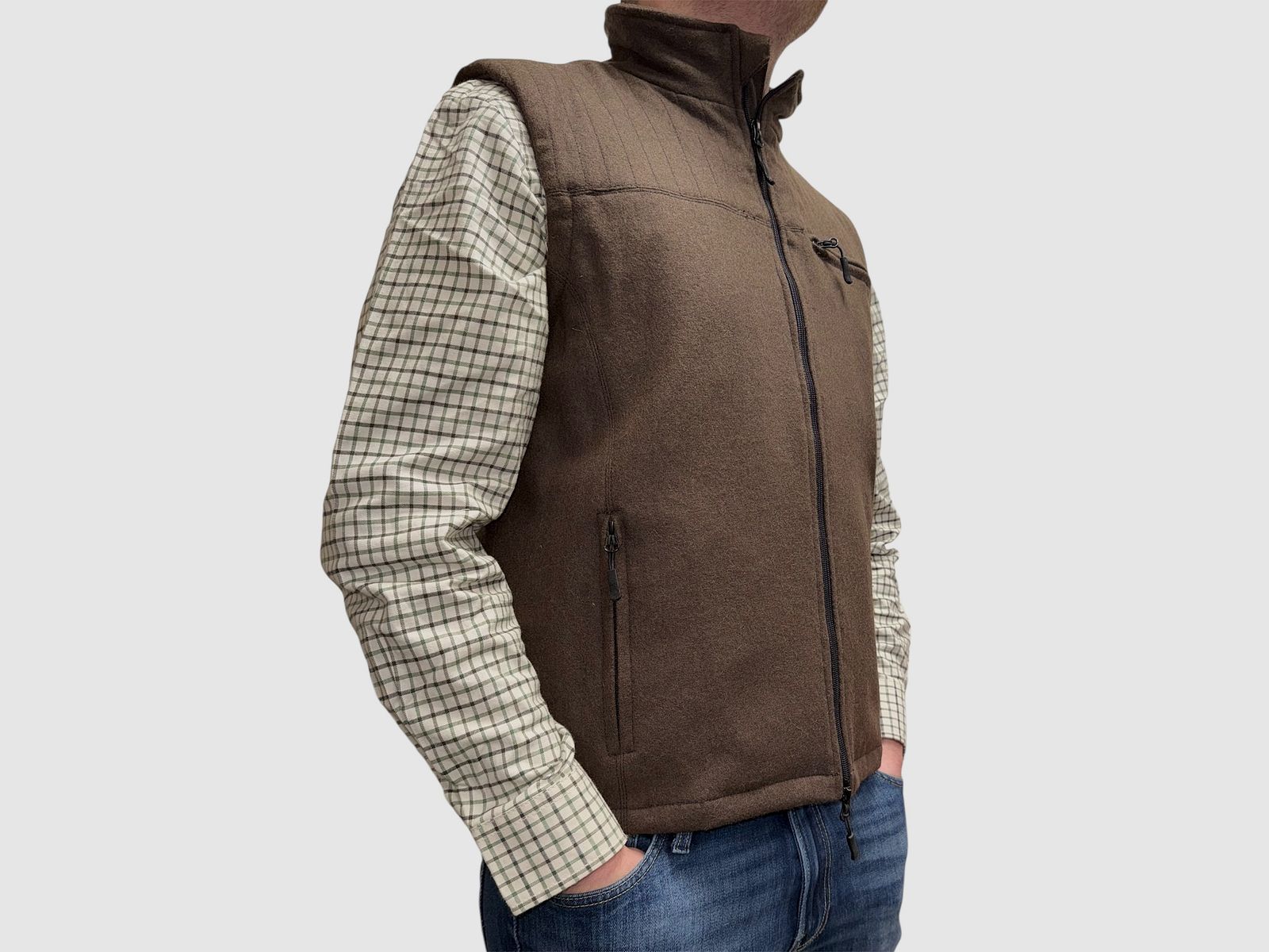 Waidmann Gilet in loden marrone – Gilet da caccia tradizionale, immagine 2 di 7