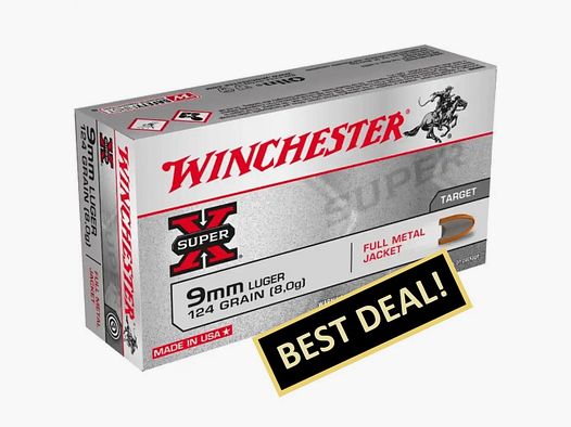 Winchester full metal jacket 8.0g/124grs. 9 mm Luger
