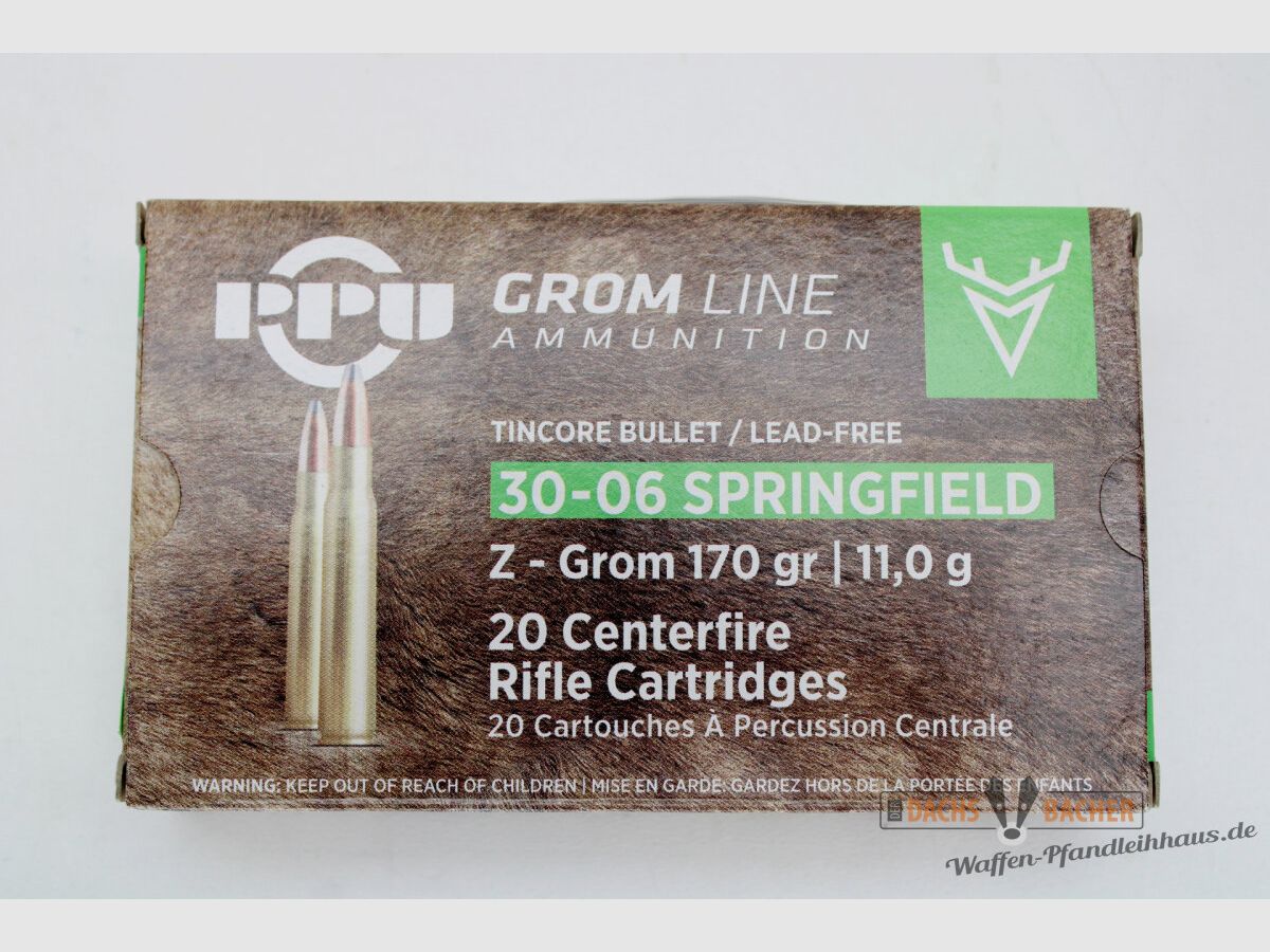 PPU Privi Partizan .30-06 Sprg. 11,0g/170gr Z-GROM Bleifrei 20 Schuß