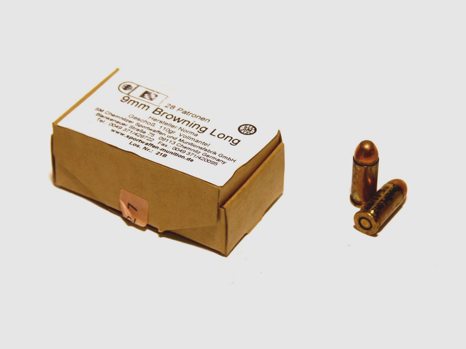 Norma SM, 9 mm Browning Long, VM, 110gr., 28 Stk.