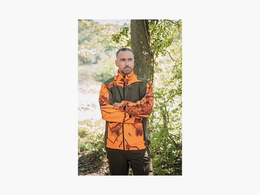 Softshell-Jacke Jagd Orange Camouflage