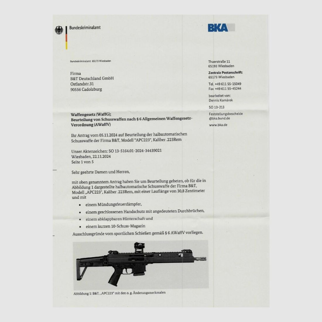 <B&T AG (Brügger und Thomet) APC 223 PRO DE Sport, zdjęcie 6 z 6