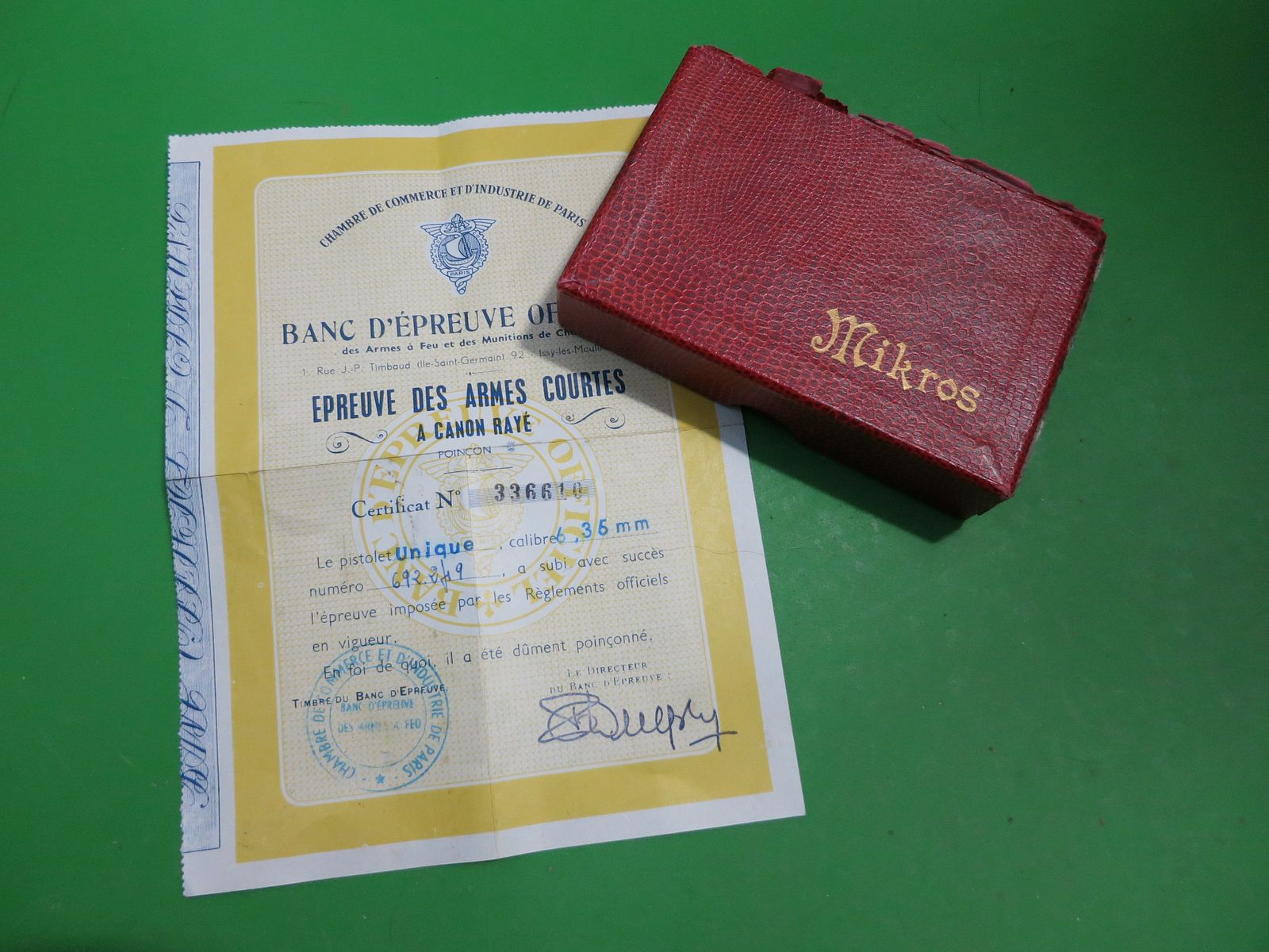 Mikros "K" (Armes Unique MAPF), Cal. 6,35 mm, Scatola + Certificato #25