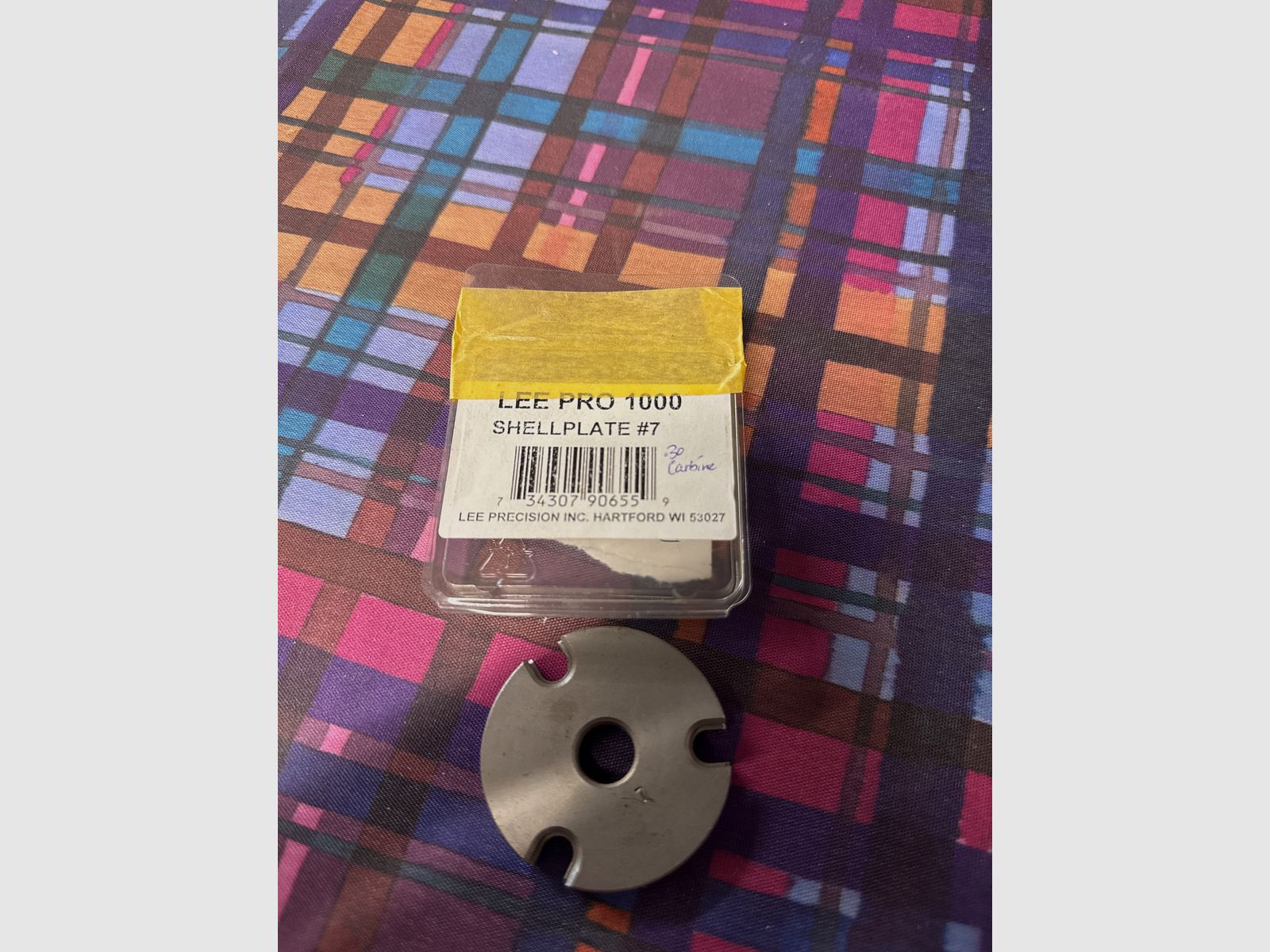 Lee case plate number 7, for .30 Carbine