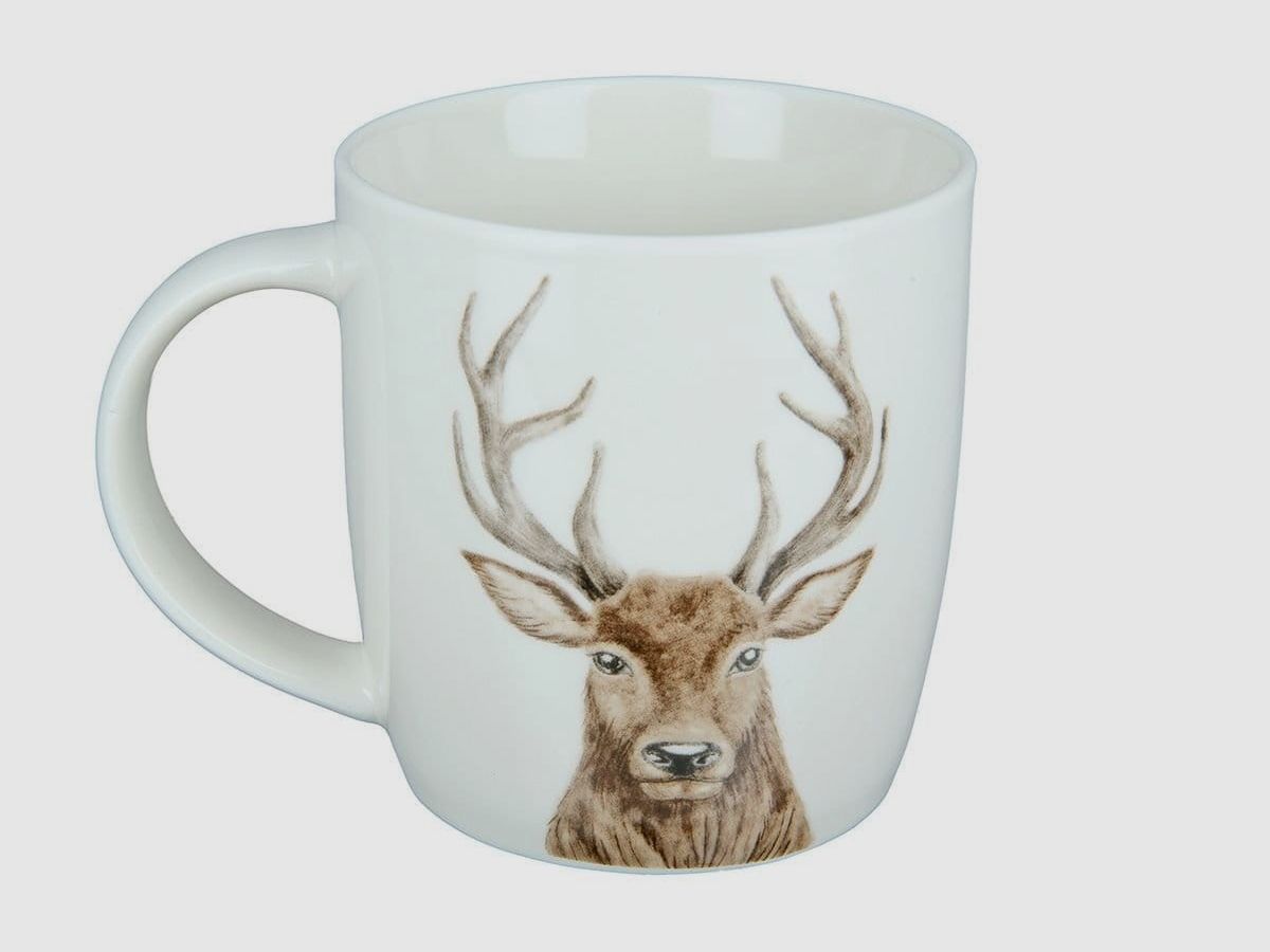 Gilde Porzellan Tasse mit Hirschkopf