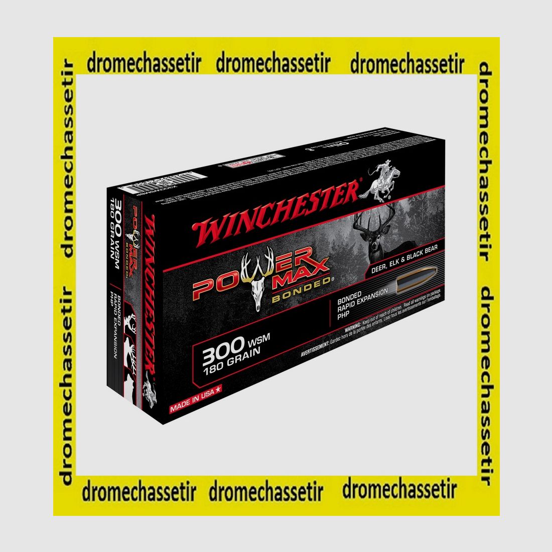 Box mit 20 Patronen Kaliber 300 WSM Power Max Bonded 180 Grain