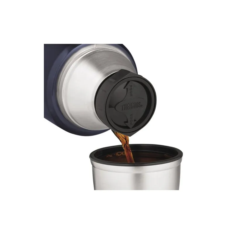 THERMOS – Large thermos flask with drink holder – dark blue – 1.2 l, image 2 of 2