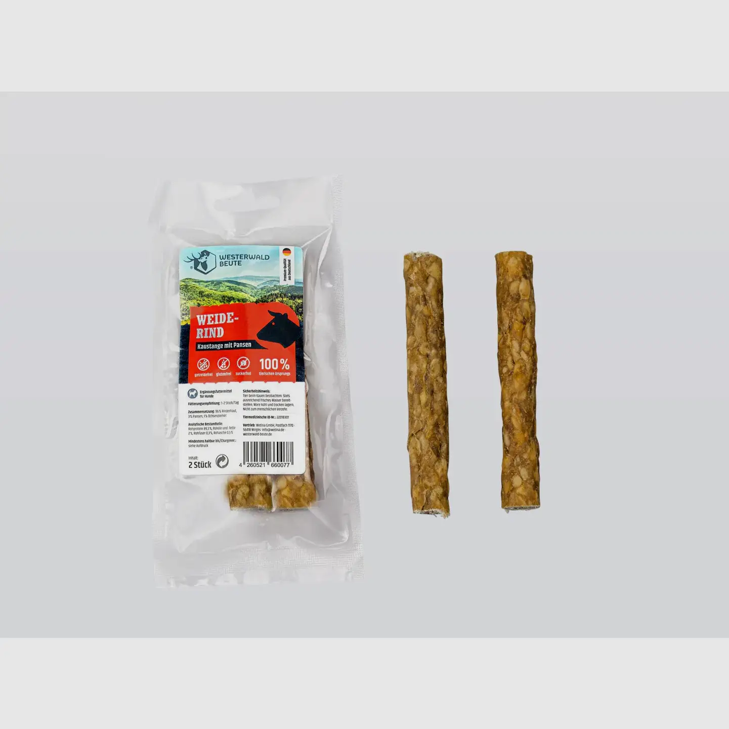 Pansenkaustange Snack vom Weiderind - 2 Stück €2.99