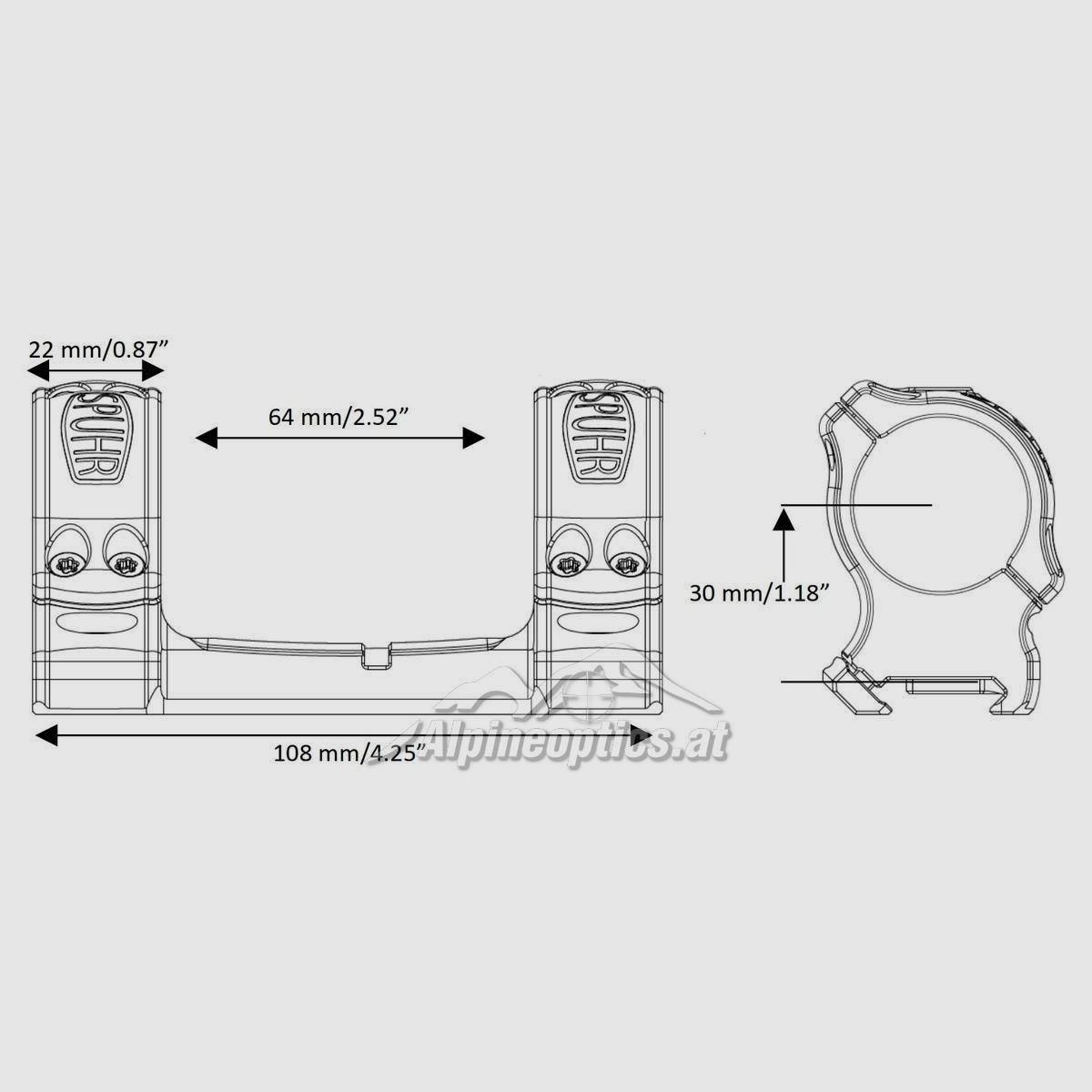 Spuhr SCT-3001A Montaggio a Blocco Ø30 H30mm 0MIL per Tikka T3x e Sako TRG 22/42, immagine 6 di 6