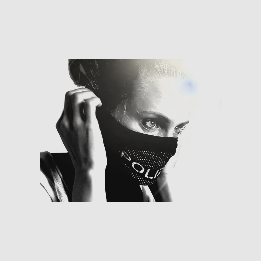 Tactical Face Shield "POLICE", black universal, image 1 of 4