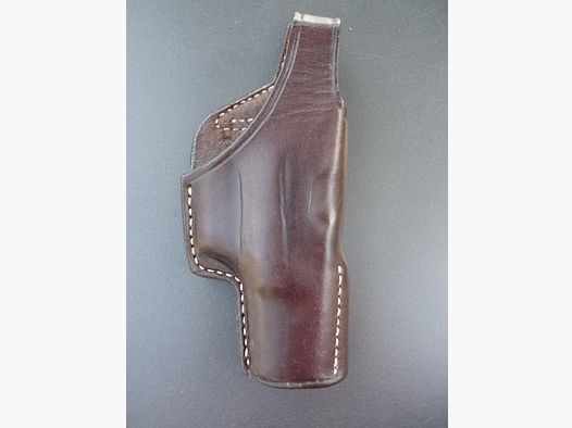 HKDesign Holster Art. Nr. 002: Holster semplice con chiusura a scatto e guida in pelle cucita - per Glock 17 - per destrimani