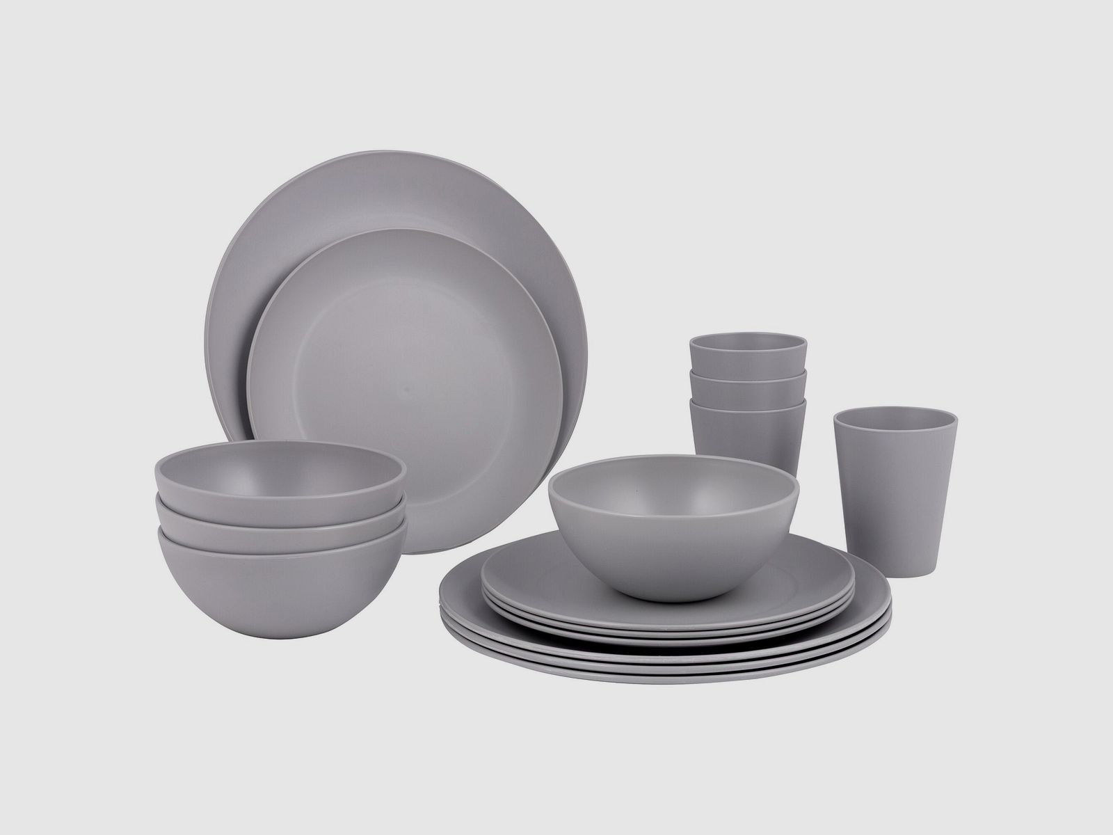 Renew Dinner Set, 16-piece, gray, image 2 of 6