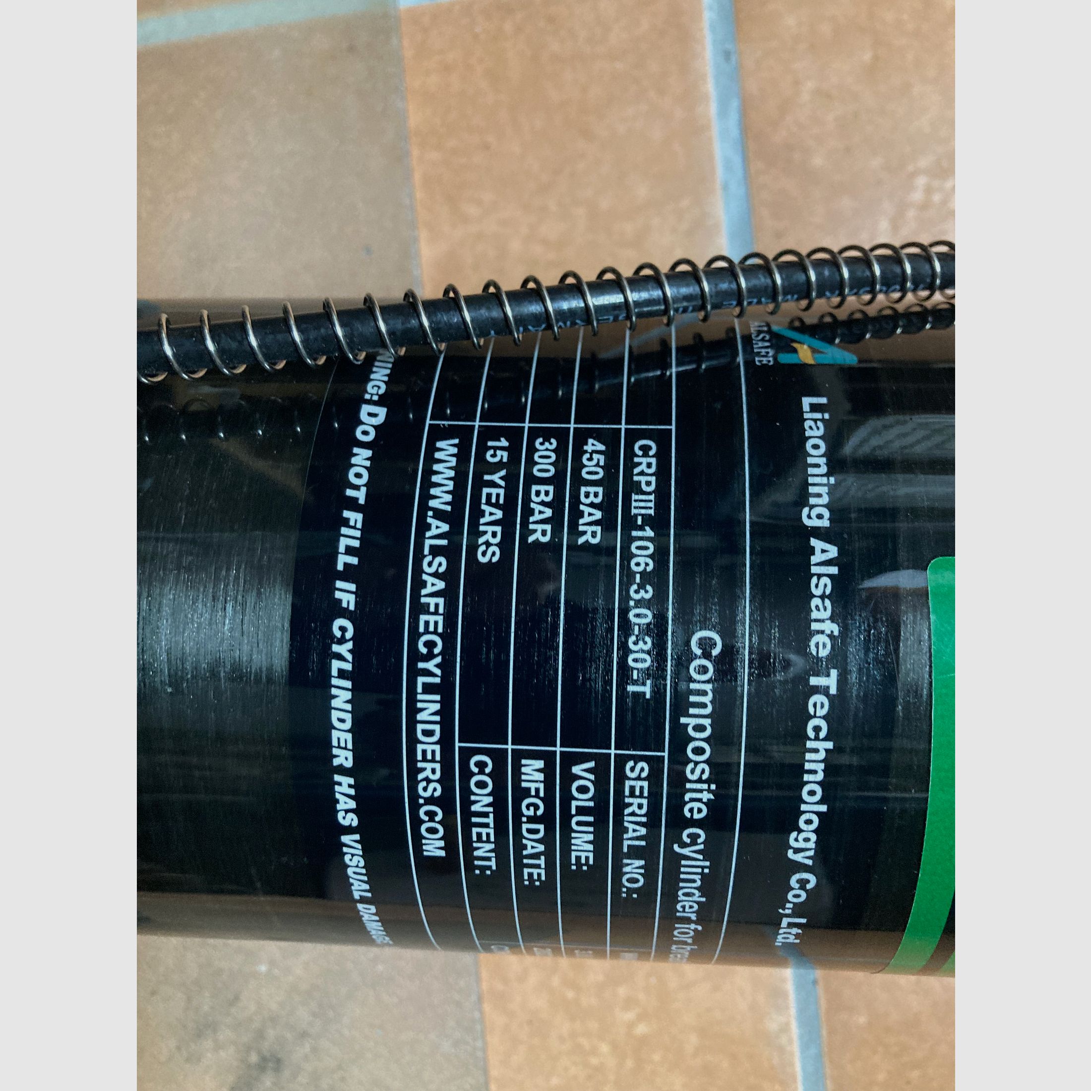 Bouteille en carbone de 3,0 litres 300 Bar et station de remplissage Eazy Fill avec raccord femelle Foster