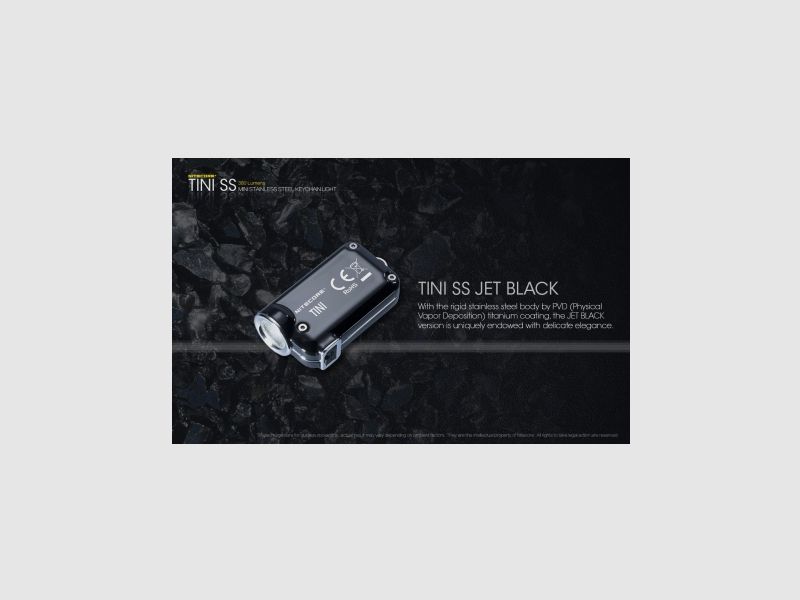 Nitecore TINI SS Flashlight Black 380 Lumens, image 4 of 4