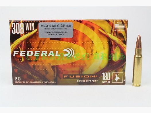 Federal Premium .308 Win. Fusion 180gr. 11,7g 20 piezas Precio por cantidad