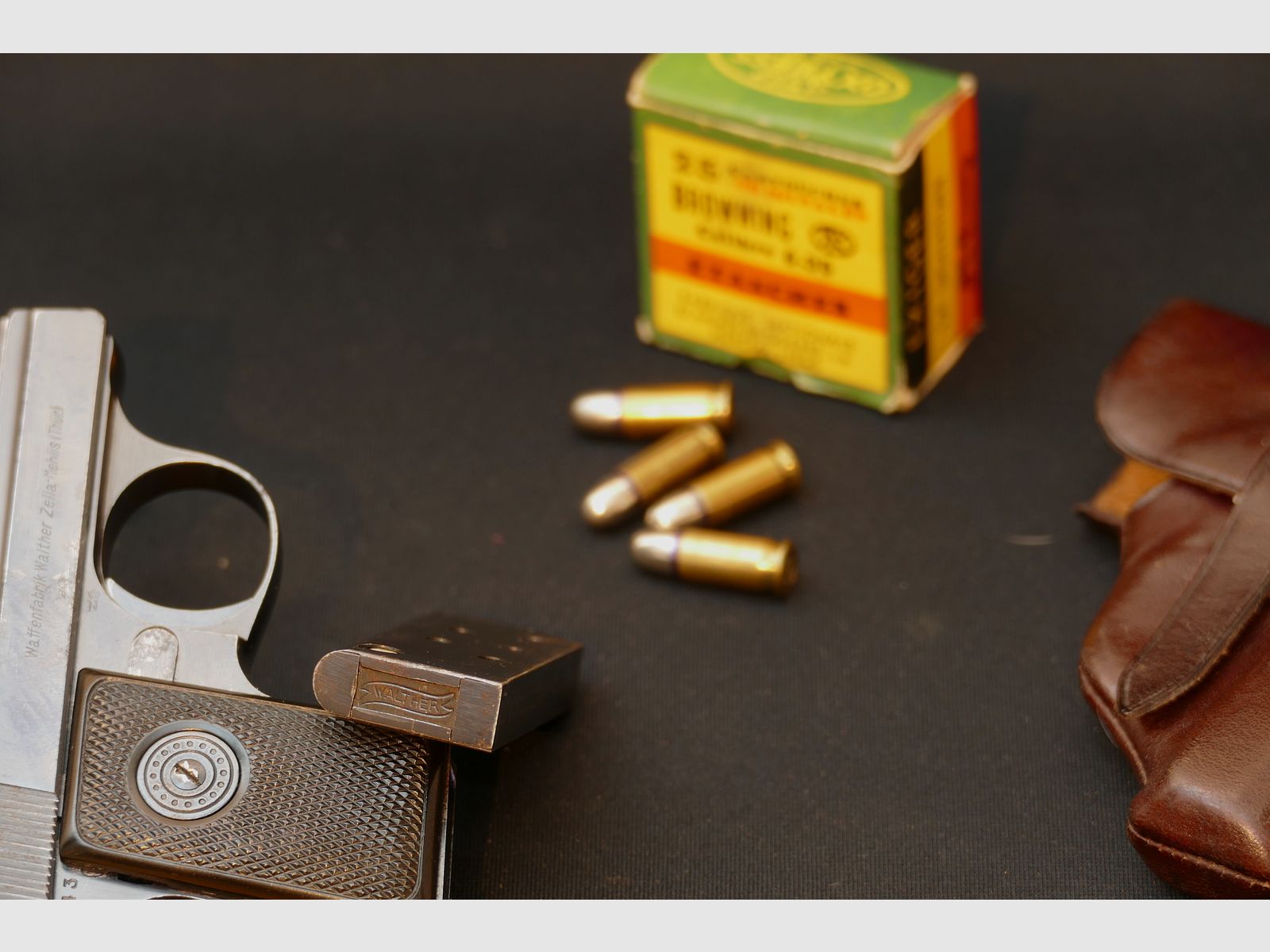 Walther Mod. 9, Tipo II, ca. 1928/29, Calibre 6,35mm Browning, pistola de bolsillo Zella Mehlis, WWII, WHB61