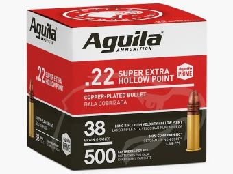 Aguila Super Extra High Velocity .22 LR 38GR LRN HP 500 cartucce