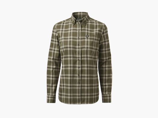 Chevalier Teal Light Flanellen Hemd Dames, 44W, Olijf Groen Geruit