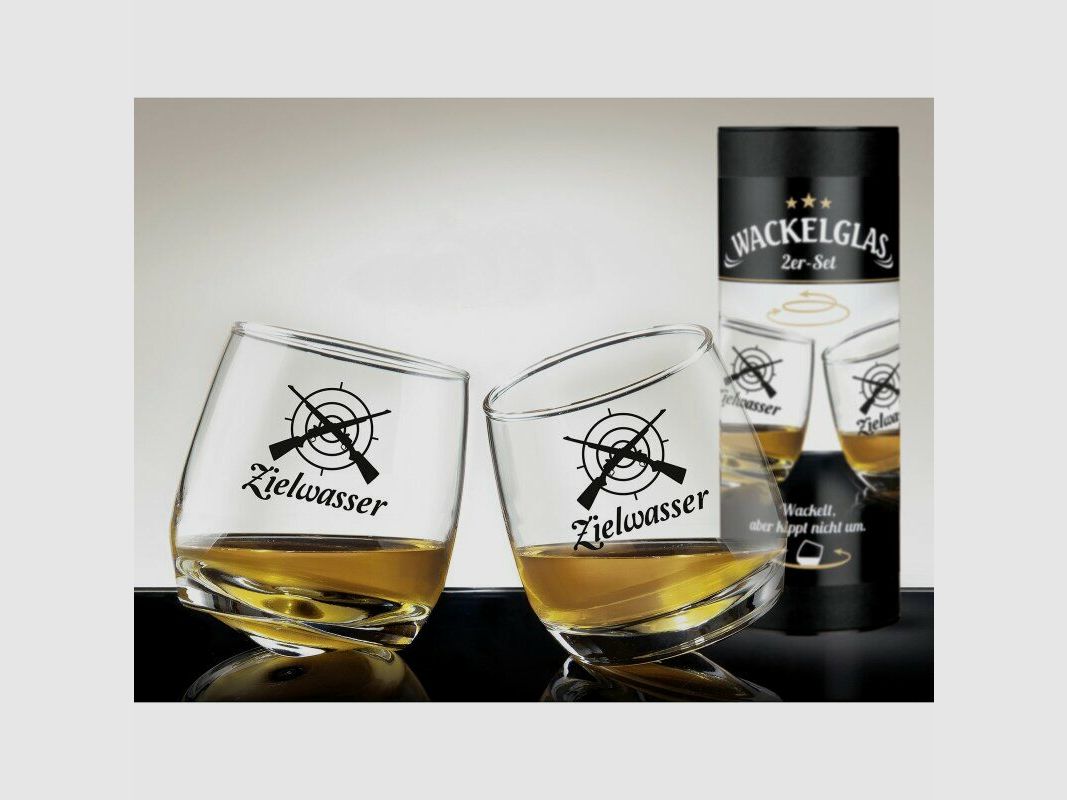 Gilde Handwerk Wackelglas "Zielwasser" - 2er Set