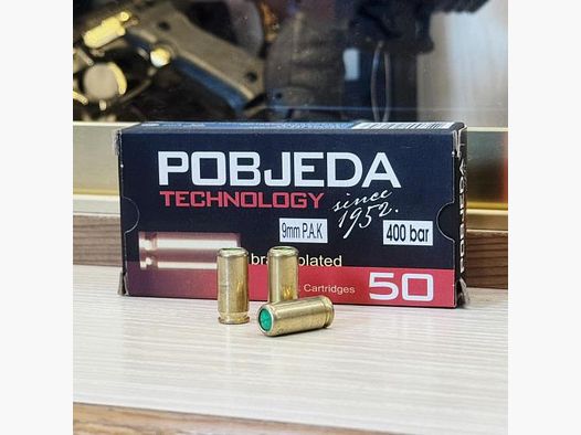 Pobjeda Technology cartuchos de salva de 9 mm P.A.K. para pistolas de fogueo