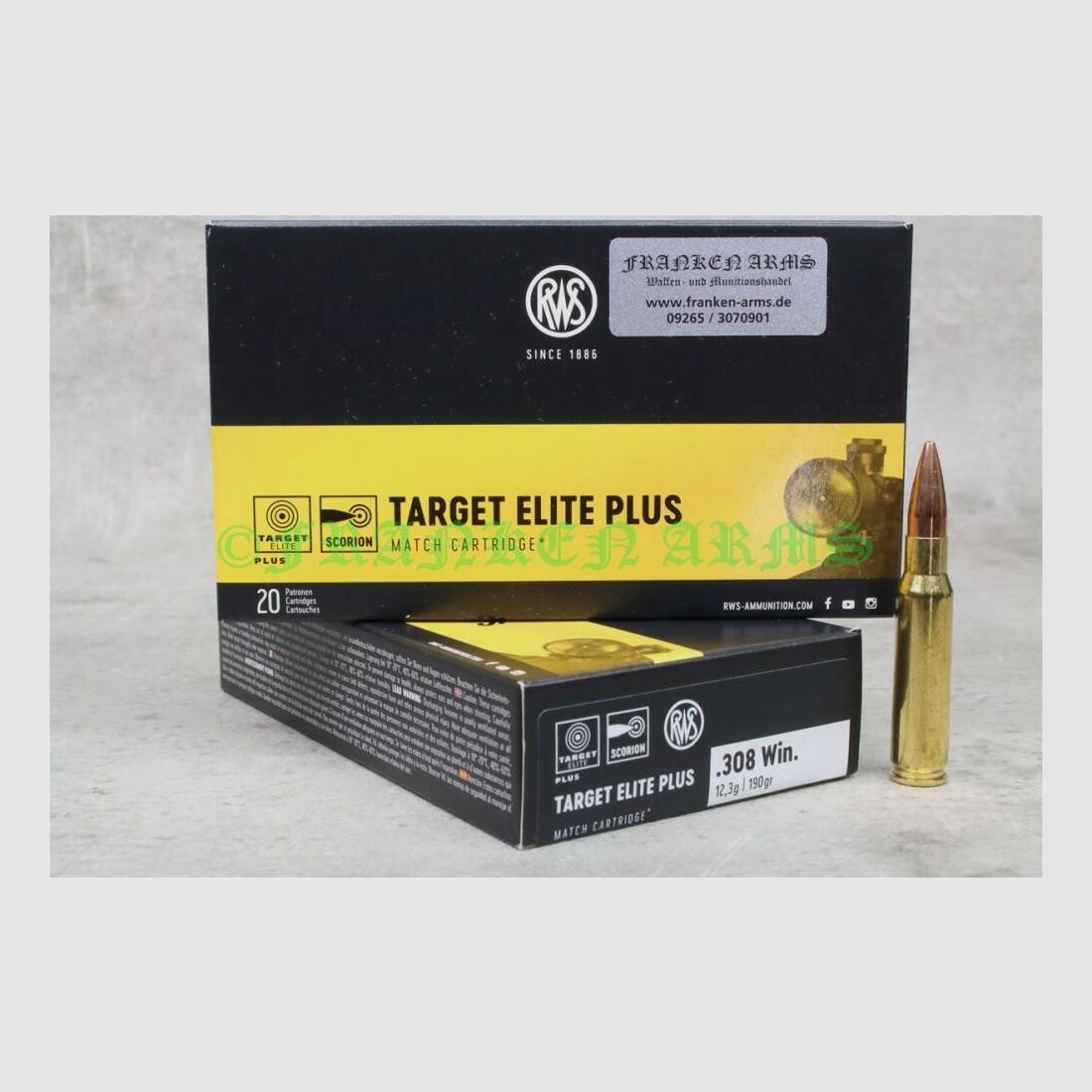 RWS Target Elite Plus 308 Win. 190gr. 12.3g 20 pieces batch trip
