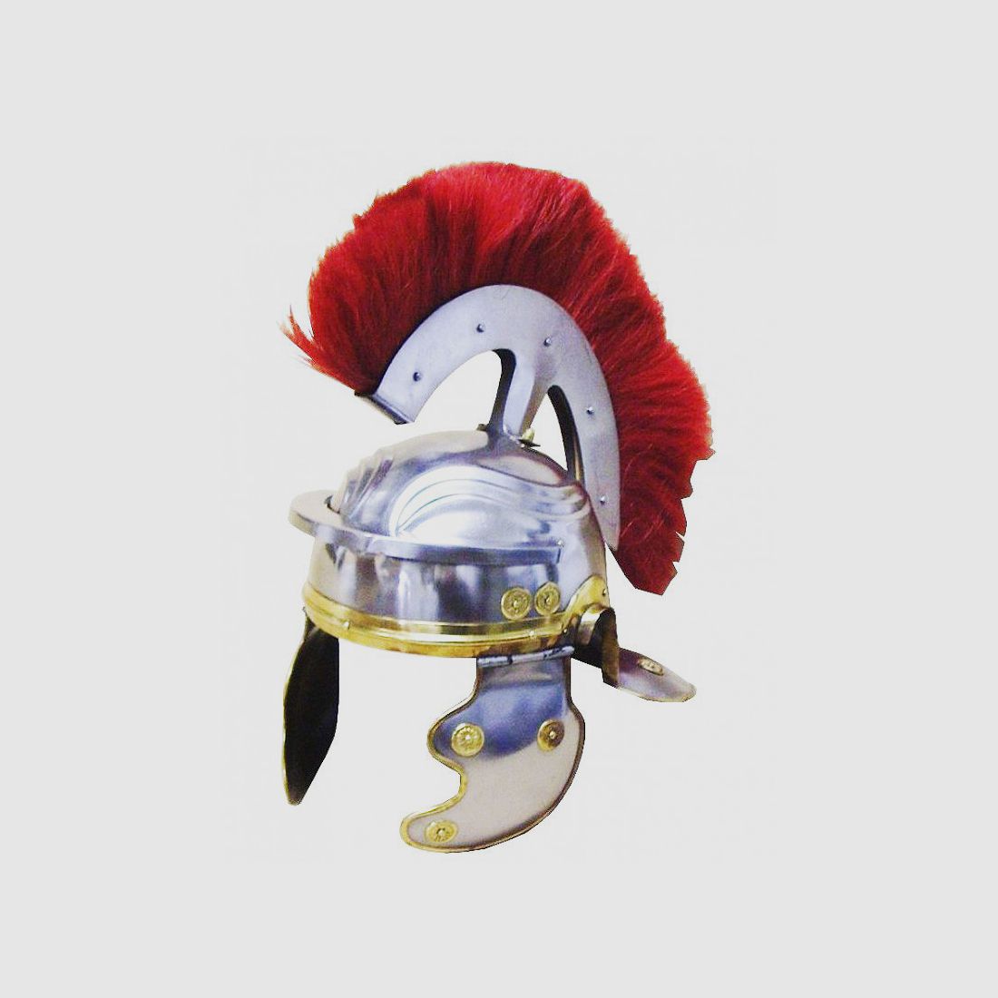 Römischer Offiziershelm aus Stahl und Messing