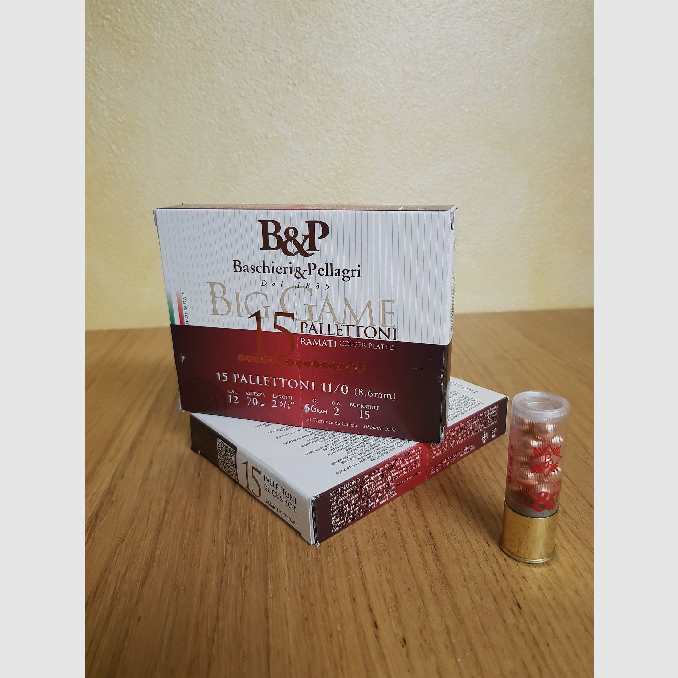 BASCHIERI & PELLAGRI MUNITION 15 SCHROTKUGELN Kal. 12