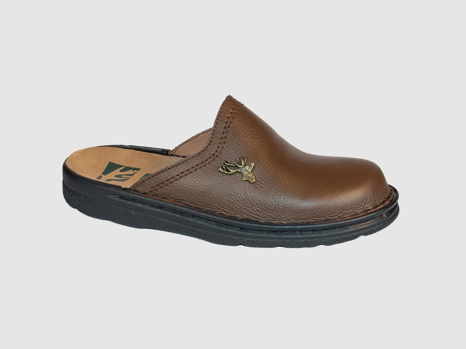 Leather house shoes deer (brown)