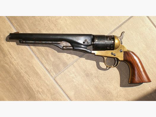 F.LLI Pietta Perpkussionsrevolver Hege Uberti Model 1860 Army, Made in Italy, Cal. 44 & Zubehör