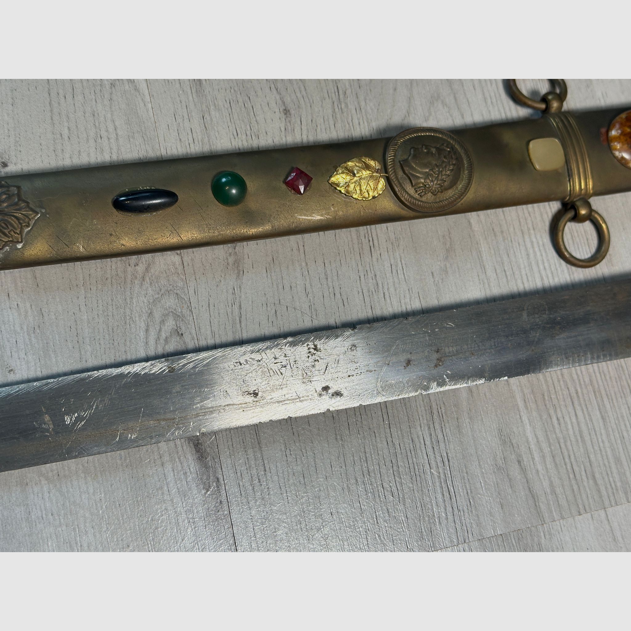 W.K&C (WKC) Kurzschwert Schwert Bronzefarben - "59" - Deko - ca. 1960